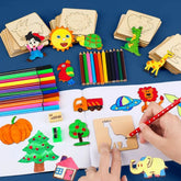 ELMAS Creative 20pc Wooden Stencils for Kids' Art - Al Masam Stationery LLC